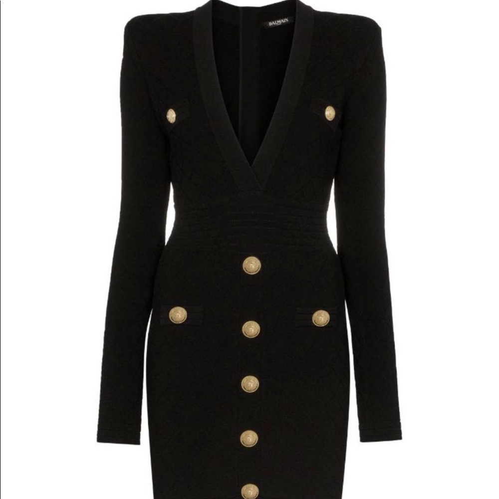 Authentic Balmain button-embellished Dress